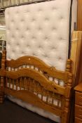 Pine framed double bed with Contemporary Sleep Royal Coil mattress