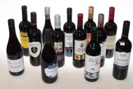 Wine: Thirteen assorted bottles of red wine (13)