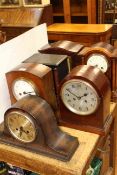 Six Victorian and later mantel clocks