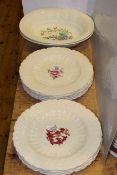 Set of ten Spode's Jewel dessert plates and a pair of similar bowls by Wedgwood (12)