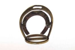 Brass horseshoe desk piece,