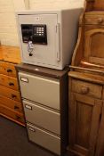 Sentry S3817 safe with key and three drawer filing cabinet