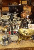 Collection of silver plate and metalwork