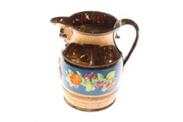 19th Century copper lustre jug