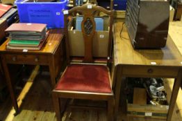 Two George III mahogany Pembroke tables and a pair of Edwardian side chairs (4)