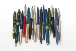 Collection of pens including Conway Stewart,