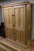 Pine larder cupboard, with two pairs of two-panel doors, 137.