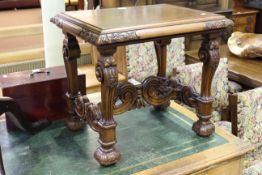17th Century style carved walnut stool,