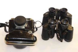 Two pairs of Zeiss binoculars and a camera