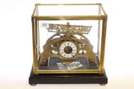 Brass skeleton clock,