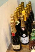 Moet & Chandon Brut Imperial, two bottles; Desroches Brut champagne,