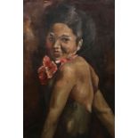 COLUM ROBERT GORE-BOOTH (1913-1959), TAHITIAN BEAUTY, signed and dated lower left, oil on canvas,
