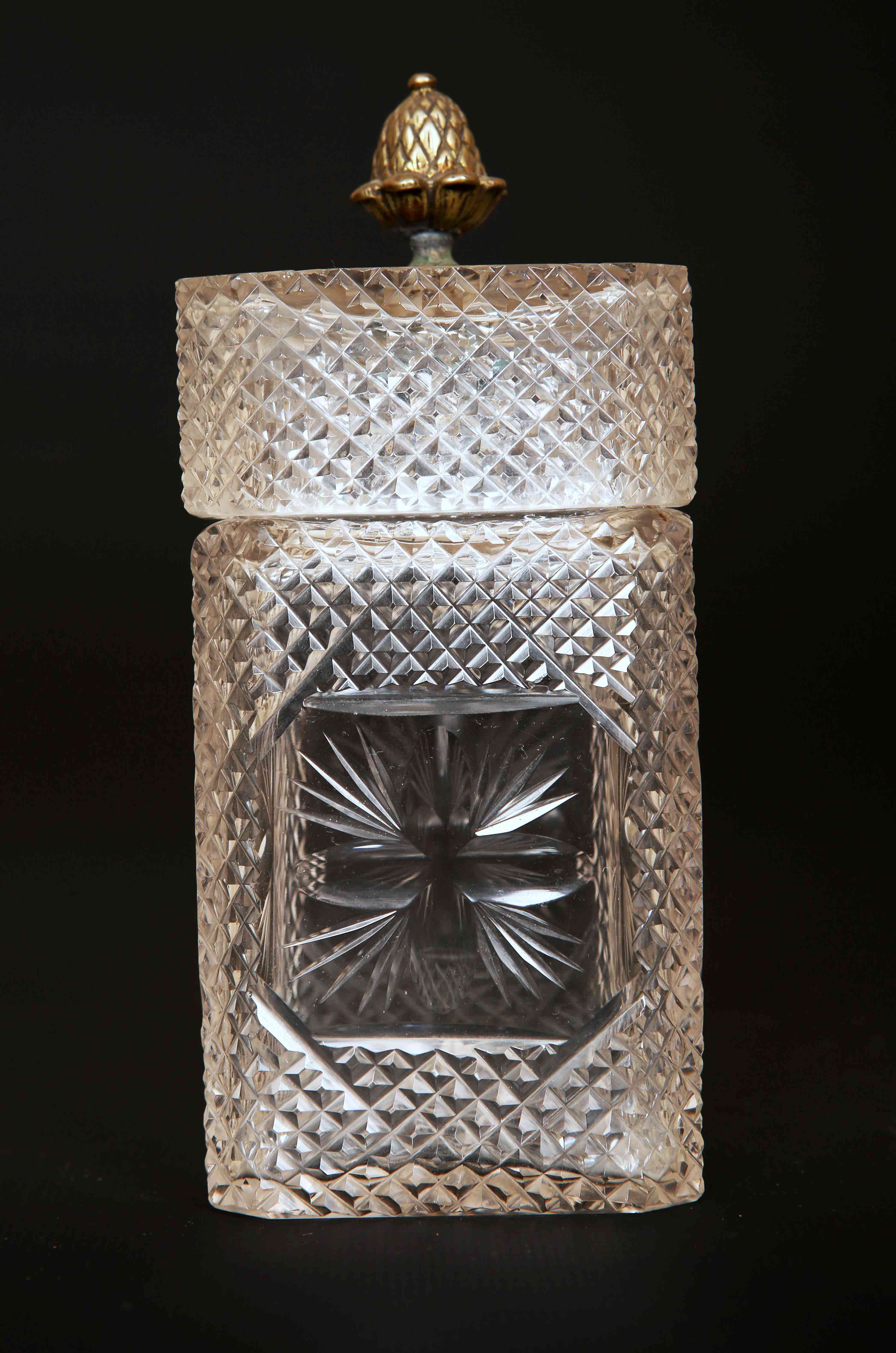 AN EARLY 19th CENTURY ENGRAVED GLASS DECANTER, of square form, - Image 2 of 2