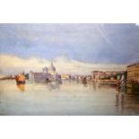 JAMES HAMILTON, VENETIAN LAGOON, signed lower right, watercolour, framed.