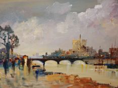 ROBERTO LUIGI VALENTE (ITALIAN, BORN 1926), PARIS, A PAIR, each signed lower right, oils on canvas,