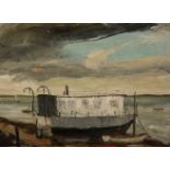 COLUM ROBERT GORE-BOOTH (1913-1959), TUG IN CHOPPY WATERS, signed lower left, oil on canvas,