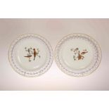 A PAIR OF FURSTENBERG PORCELAIN PLATES, LATE 18th CENTURY,