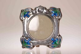 A SILVER AND ENAMEL PHOTOGRAPH FRAME IN THE ART NOUVEAU TASTE, William Hutton & Sons, London 1902,