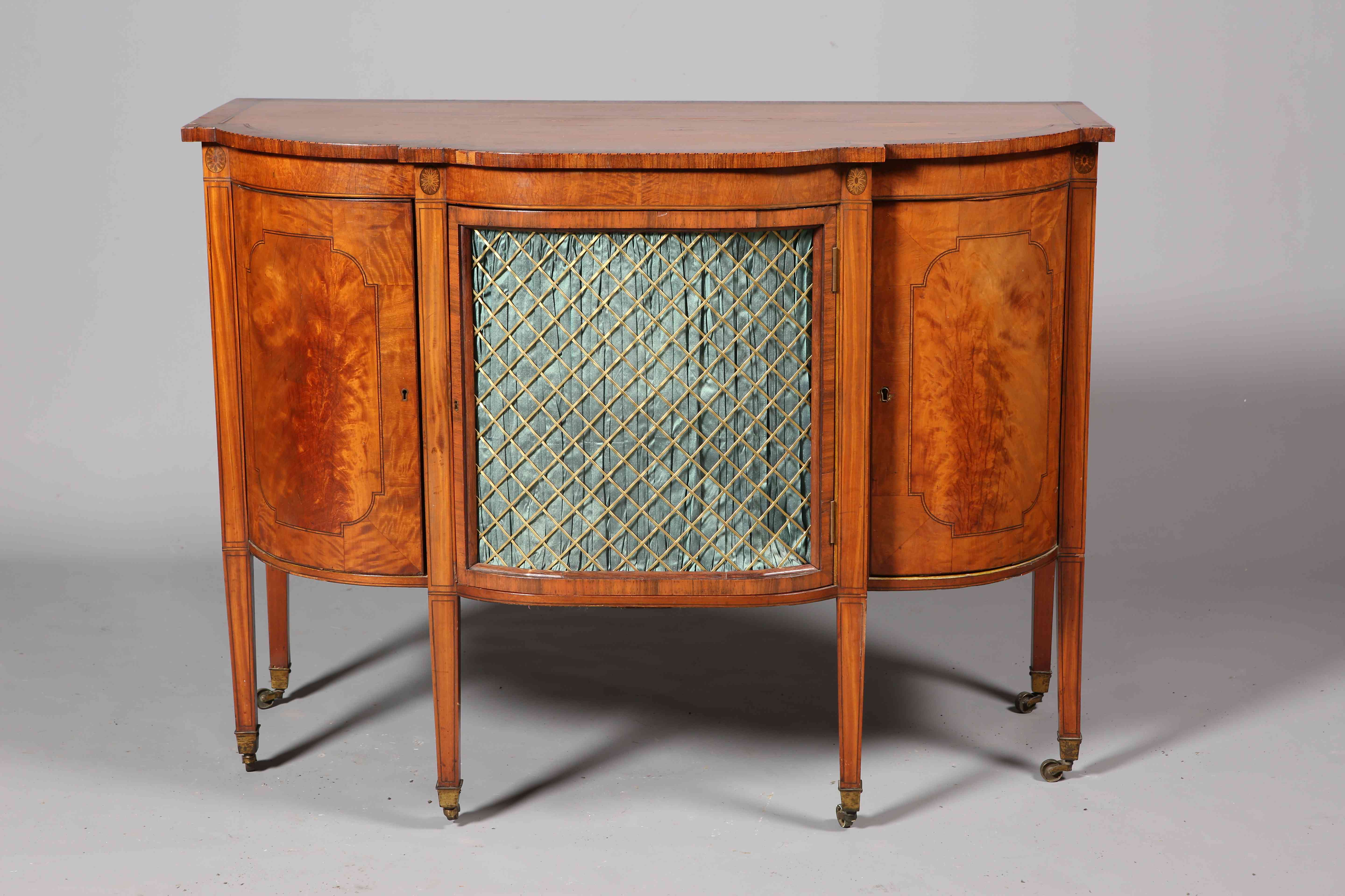 A GEORGE III SATINWOOD AND ROSEWOOD SIDE CABINET, - Image 2 of 2