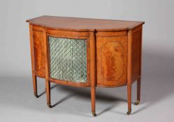 A GEORGE III SATINWOOD AND ROSEWOOD SIDE CABINET,