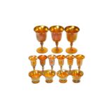 STEUBEN AURENE A GROUP OF AMERICAN ART NOUVEAU GLASSWARE, comprising three goblets (2361),