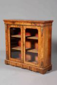 A VICTORIAN GILT-METAL MOUNTED, INLAID AND BURR WALNUT BOOKCASE,