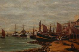 BERNARD BENEDICT HEMY (CIRCA 1855-1913), BERWICK ON TWEED HARBOUR, signed lower left, oil on canvas,