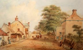 GEORGE WEATHERILL (1810-1890), HAWSKER, signed and titled, watercolour, framed. 8cm by 12.