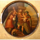 MANNER OF ANGELICA KAUFFMAN, HECTOR'S FAREWELL TO ANDROMACHE, roundel, inscribed in German verso,