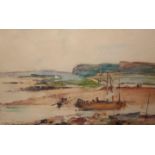 DAVID FULTON (1848-1930), OFF THE SCOTTISH COAST, signed lower left, watercolour, framed. 14.