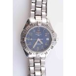 A BREITLING COLT AUTOMATIC 300M STAINLESS STEEL WRISTWATCH, blue Arabic dial, centre seconds,