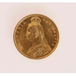 A VICTORIAN HALF SOVEREIGN 1887,