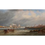 JOHN WILSON CARMICHAEL (1800-1868), SHIPPING OFF SUNDERLAND HARBOUR, signed J.W.