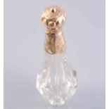 A GOLD-MOUNTED CUT-GLASS SCENT BOTTLE, LATE 19th CENTURY, possibly French,