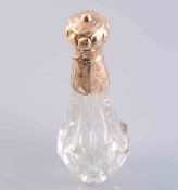 A GOLD-MOUNTED CUT-GLASS SCENT BOTTLE, LATE 19th CENTURY, possibly French,