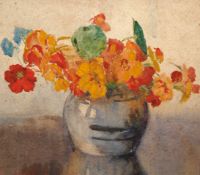 A*** M*** WALKER (20TH CENTURY), STILL LIFE OF FLOWERS IN A VASE, signed lower left, watercolour,