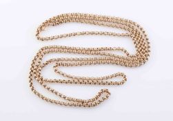 A 10 CARAT GOLD DOUBLE STRAND CHAIN. 20.