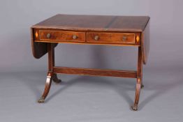 A REGENCY SATINWOOD AND ROSEWOOD SOFA TABLE,