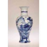 A CHINESE BLUE AND WHITE BALUSTER VASE,