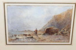 GEORGE WEATHERILL (1810-1890), WHITBY SCAUR, FISHERWIFE COLLECTING BAIT, unsigned, watercolour,