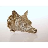 A SILVER FOX HEAD STIRRUP CUP, Aurum Designs, London 1980, of characteristic form,