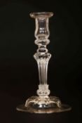 A GEORGE III GLASS CANDLESTICK, CIRCA 1760,