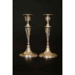 A PAIR OF EDWARDIAN SILVER CANDLESTICKS, Fordham & Faulkner, Sheffield 1907,