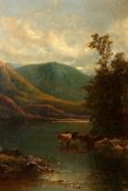 JAMES BURRELL SMITH (1822-1897), CATTLE BY THE WATERS EDGE, signed and dated 1863 lower left,