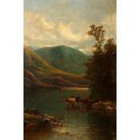 JAMES BURRELL SMITH (1822-1897), CATTLE BY THE WATERS EDGE, signed and dated 1863 lower left,