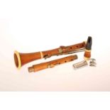 A 19th CENTURY IVORY MOUNTED BOXWOOD CLARINET, GOULDING & CO.