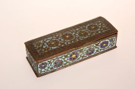 AN INDO PERSIAN ENAMELLED BOX, 18th/19th Century, rectangular with hinged lid,