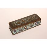 AN INDO PERSIAN ENAMELLED BOX, 18th/19th Century, rectangular with hinged lid,