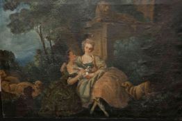 MANNER OF FRANCOIS BOUCHER (1703-1770), THE LOVE LETTER, oil on canvas, unframed.