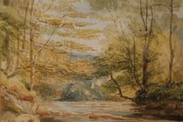 ATTRIBUTED TO EDWARD LLOYD PEASE, SUMMER STREAM, unsigned, watercolour, framed. 17cm by 23.